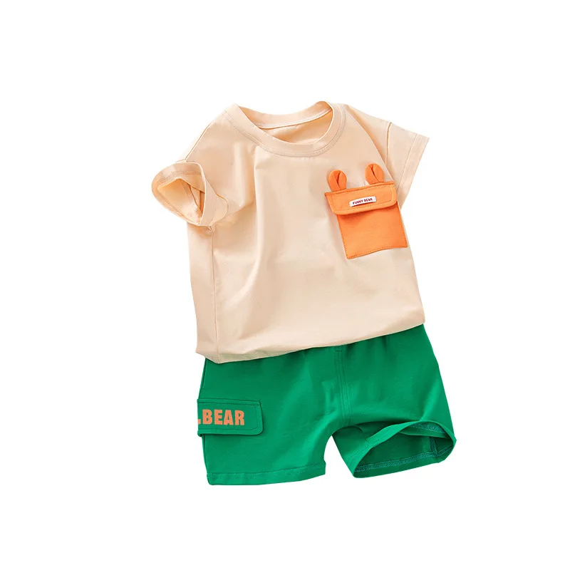 

2023 New Boys Clothing Set 2 Summer Sports Tracksuit Printed T-Shirt And Shorts Children's Clothing Set 1 2 3 4 Years Old
