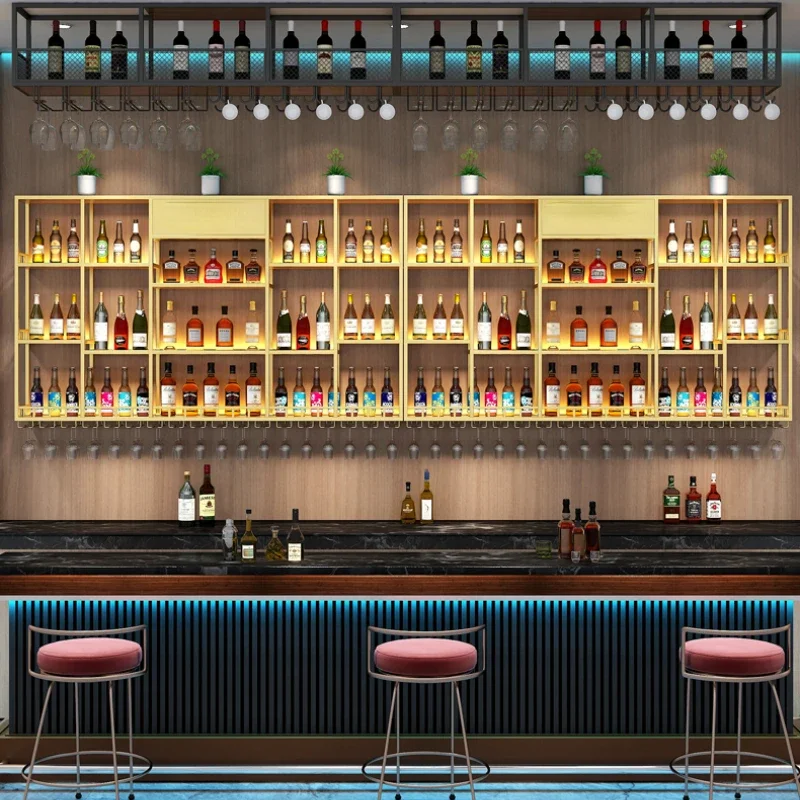 Минималистичный подвесной барный шкаф индивидуальный кованый ресторан железный