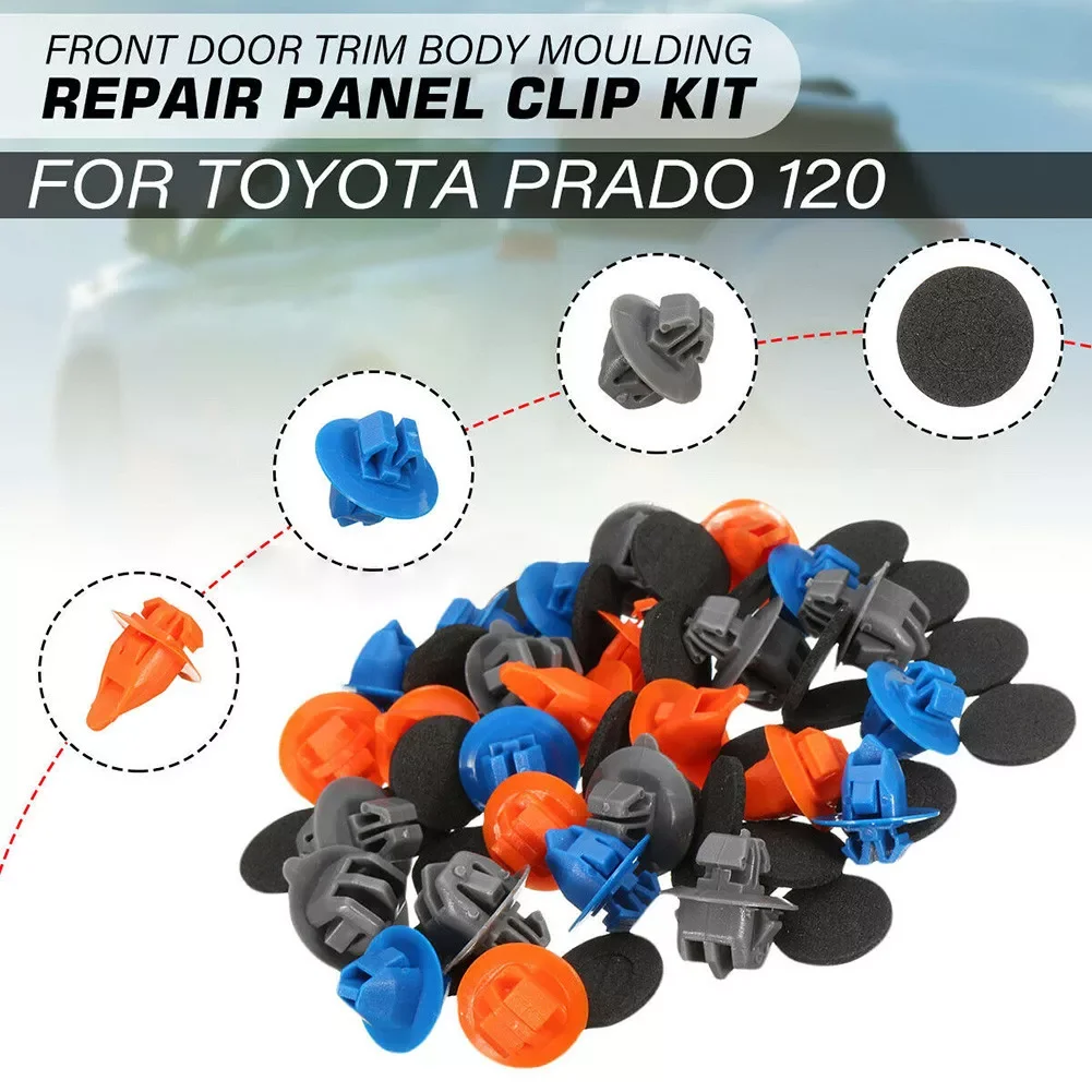 

30pcs Front Door Trim Body Moulding Repair Panel Clip Kit For Toyota Prado 75392-60031 75397-35010 75495-35010 Car Accessories