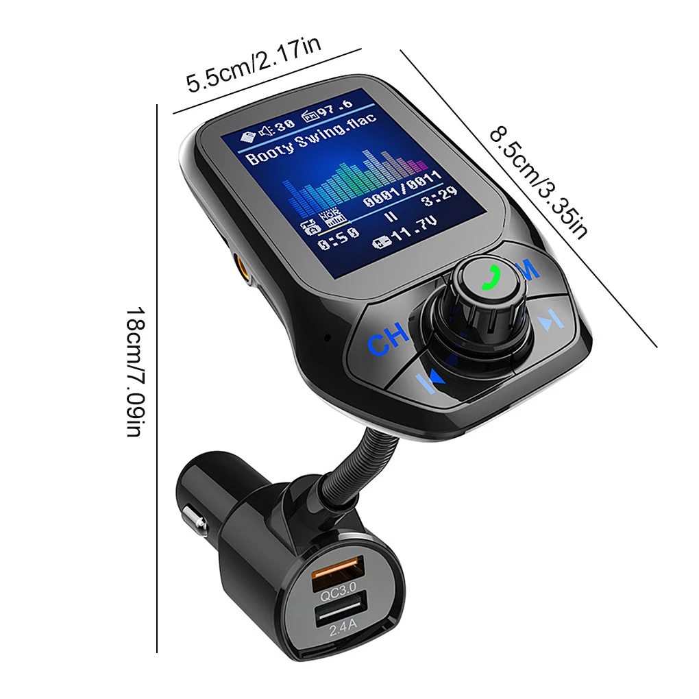 

Автомобильный MP3-плеер портативный автомобильный Aux аудио адаптер 3 USB Bluetooth-совместимый V5 0 беспроводной MP3-плеер адаптер