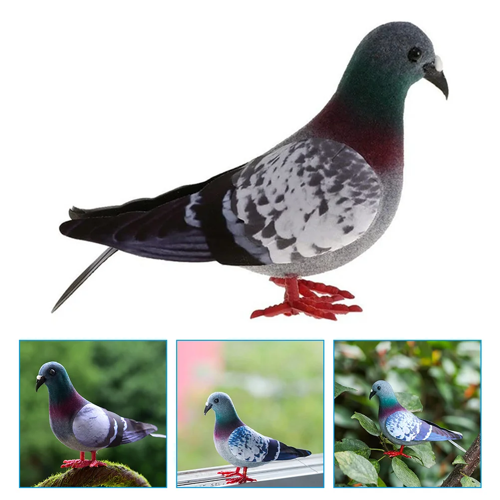 

Pigeon Dove Artificial Birdsbird Statue Fake Doves Ornaments Animal Christmas Figurine Decoration Decor Craft Party Kids Figure