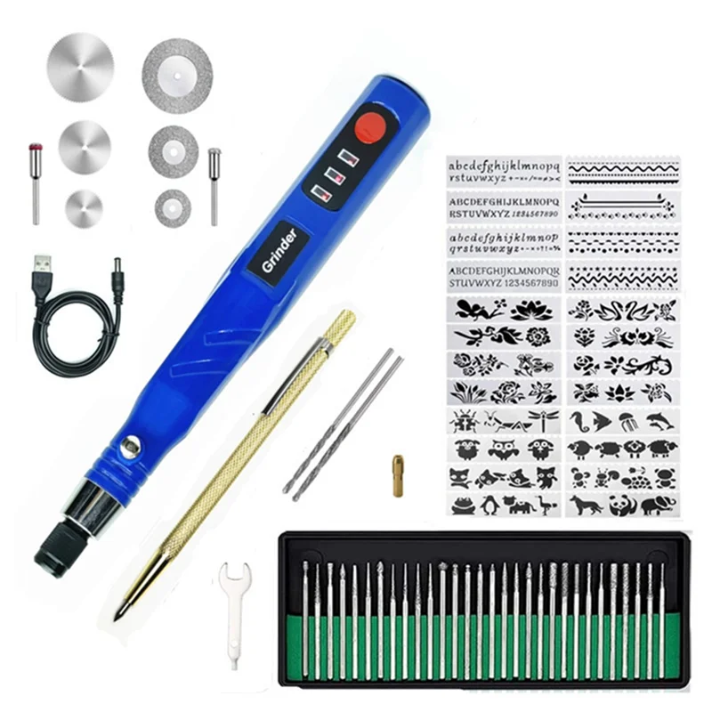 

Electric Engraving Pen USB Rechargeable Engraving Tool Kit Multifunctional Tools for Jewellery Wood Metal Glass