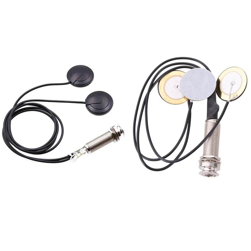 

Piezo Contact Microphone 3 Transducer Pickups & 21-INCHES Wire Length 1/4 Inch Output Jack 2 In 1 Piezo Pickup Disc