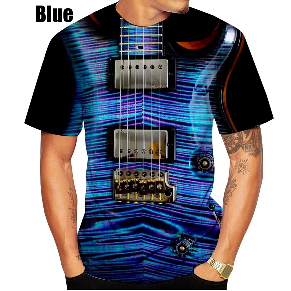 

Мужская/Женская 3d футболка, летняя Веселая гитара, мягкая удобная дышащая модная универсальная 3d футболка, 2022