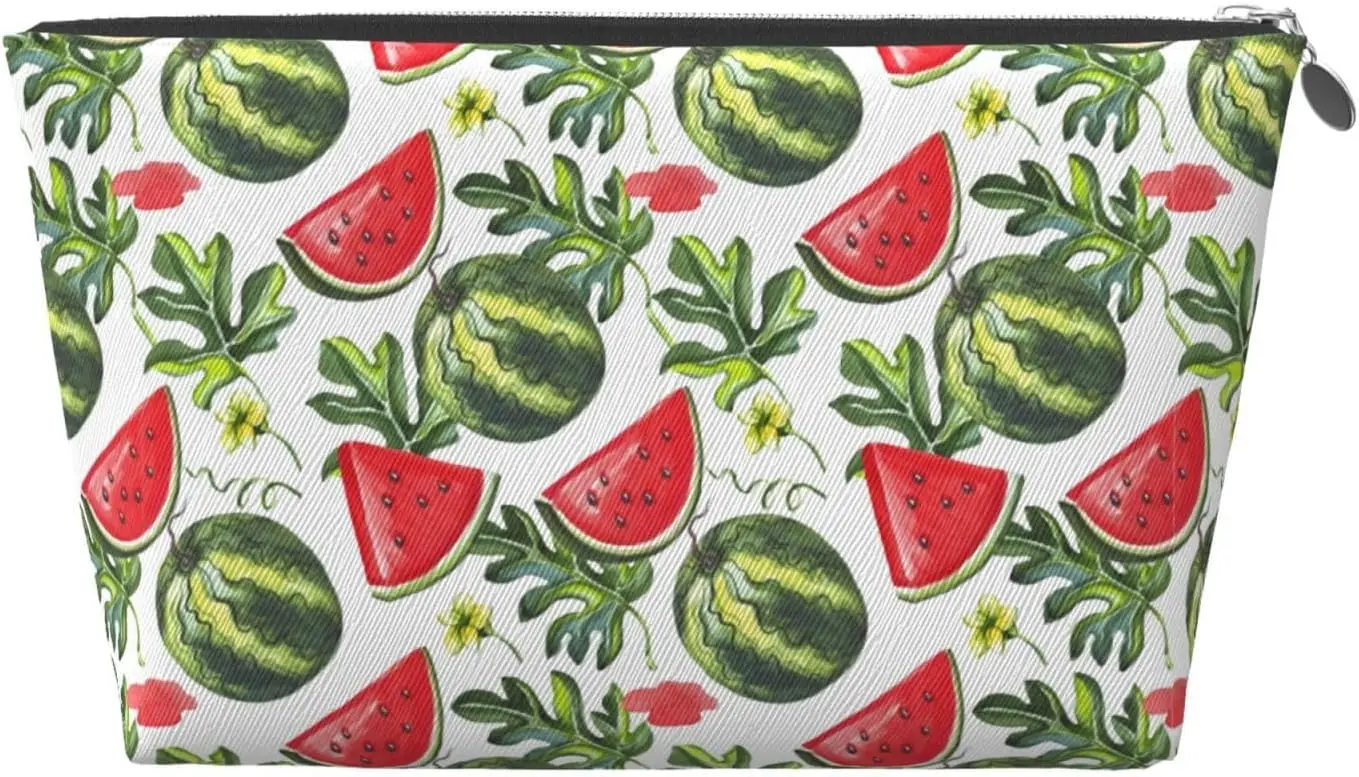 Косметичка с арбузами женские дорожные туалетные принадлежности кожаная