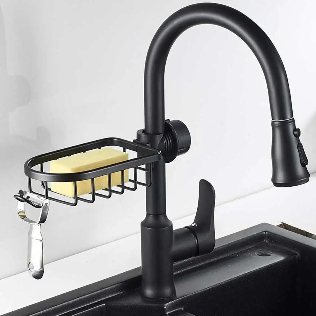 

Faucet Rack Kitchen Sink Washroom Sponge Washcloth Drain Holder Shelf