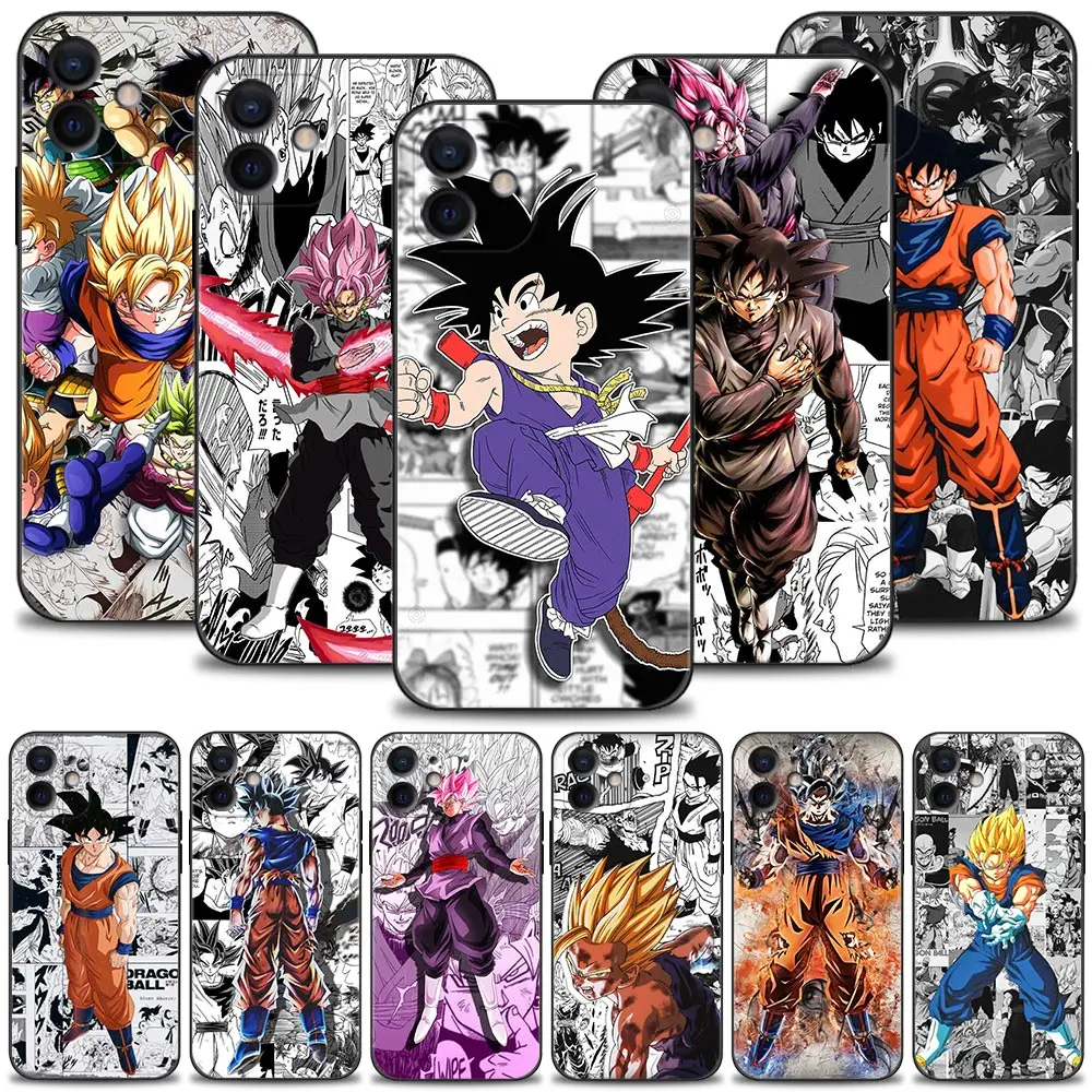 

Phone Case for iPhone 13 12 11 Pro XS Max XR X 8 7 Plus 13mini 12mini Cover Silicone Funda Dragon Ball Son Goku Vegeta Comics