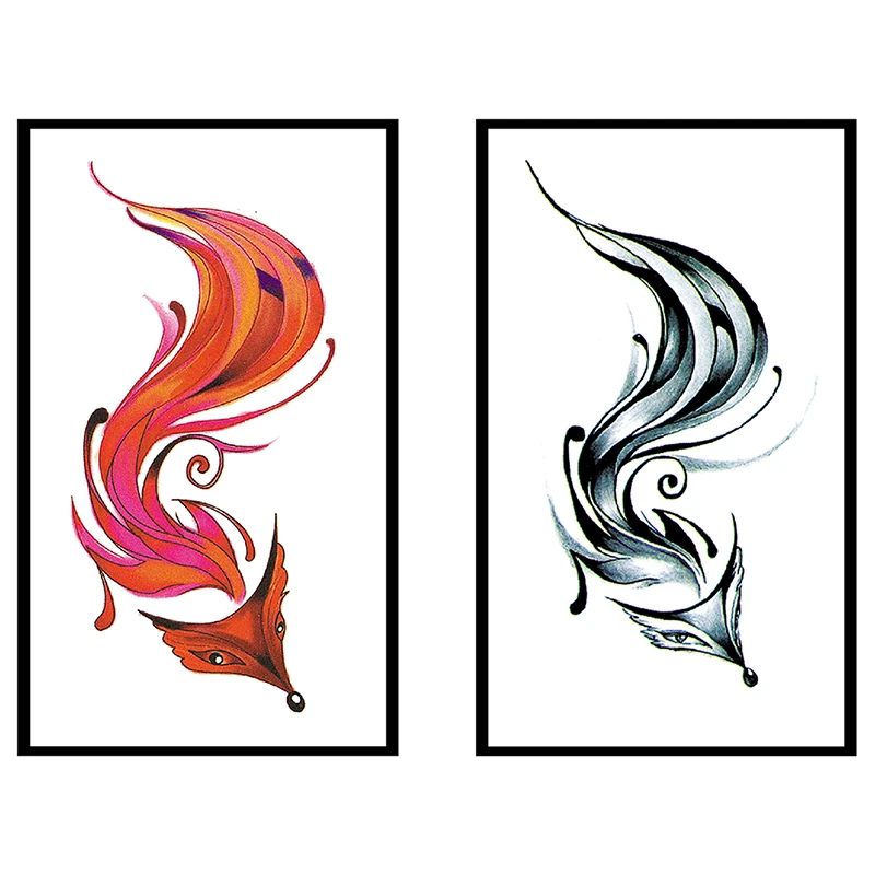 Водостойкие Временные татуировки для женщин боди 2 шт.-арт синие красные черные