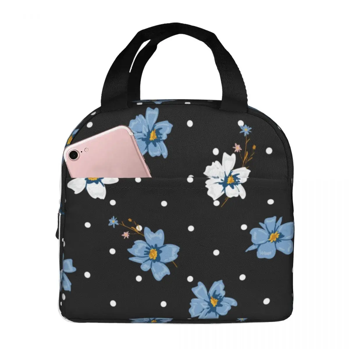 Lunch Bags for Men Women Flower Thermal Cooler Portable School Oxford Lunch Box Bento Pouch