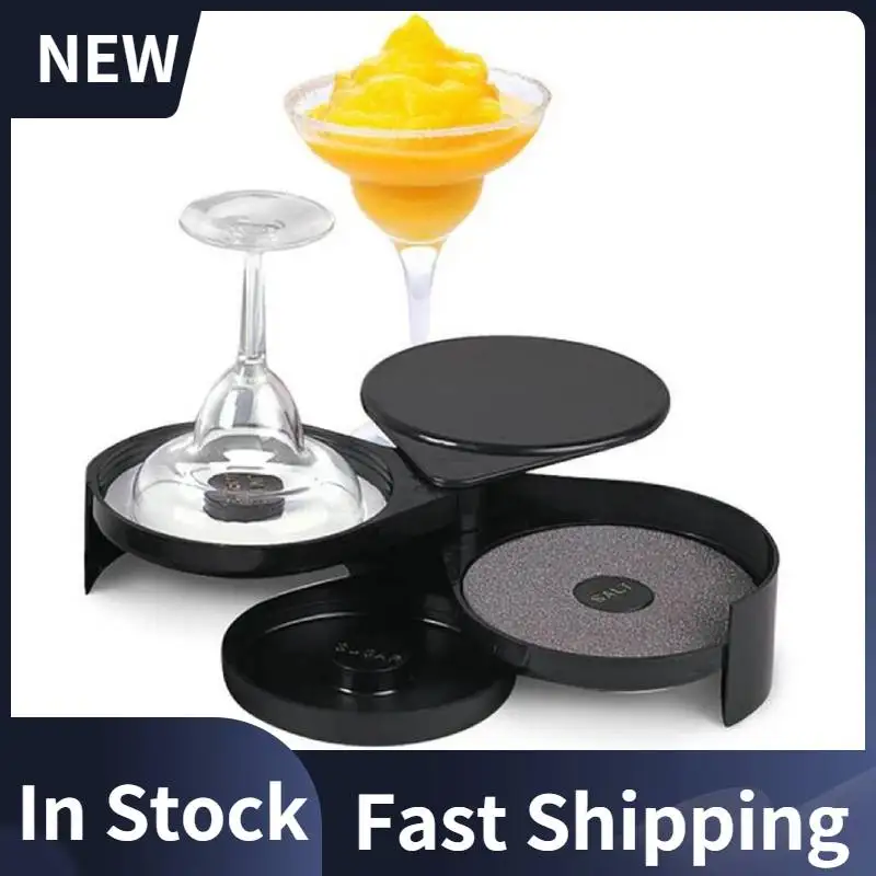 

3 Tier Bartender ABS Tool Cocktail Accessory Glass Rimmer Rotating Salt Home Practical Bar Lime Juice Sugar Durable Free Ship