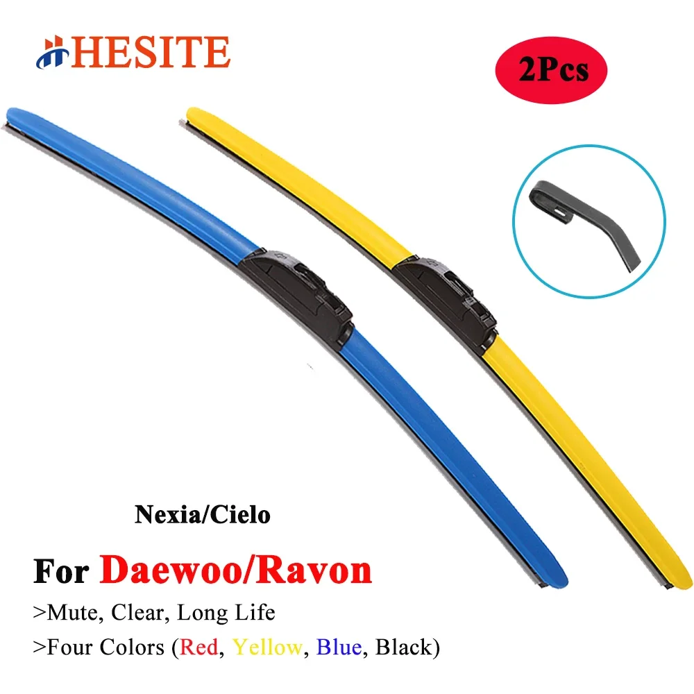

HESITE Colorful Wiper Blades For Daewoo Ravon Nexia Cielo 1994 1995 1999 2000 2005 2007 2008 2010 2015 2018 2019 2020 2022 2023
