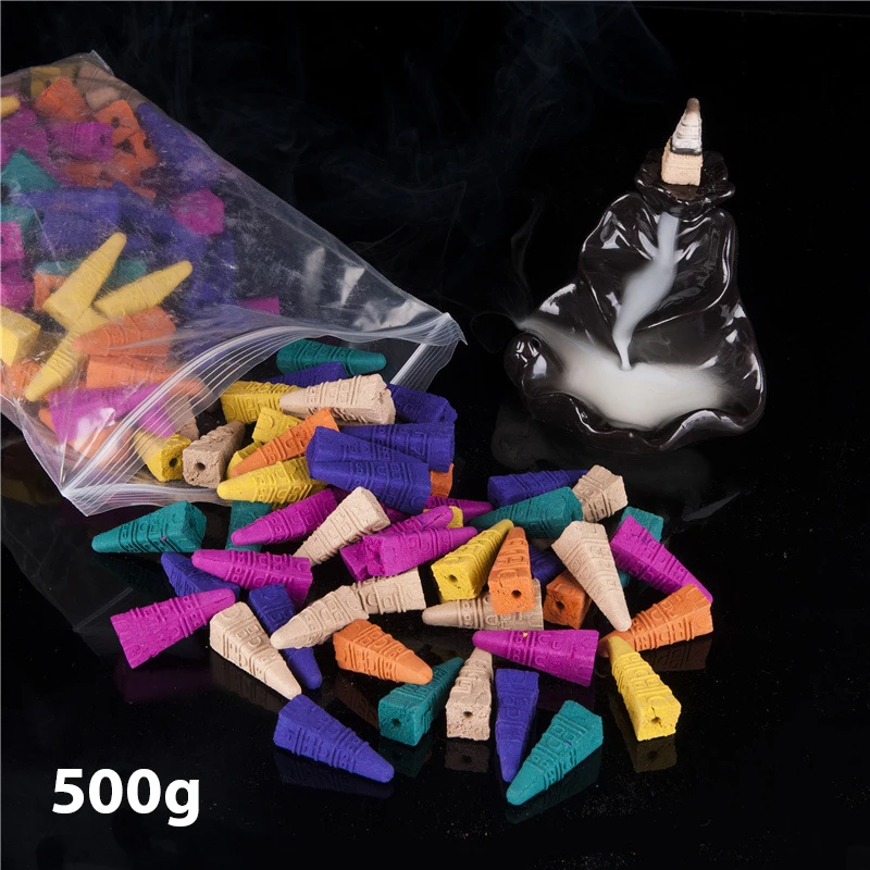 

500g/pack Mixed Burner Incense Backflow Incense Buddha Natural Sandalwood Natural Sandalwood Tea Cone Incense to Prevent Odor