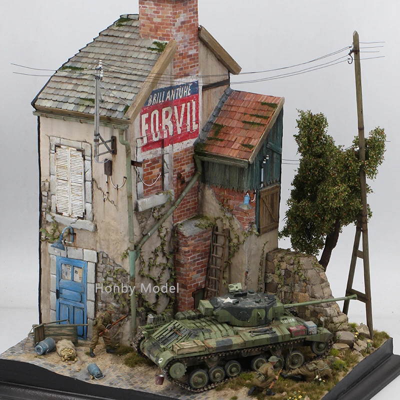 S Ruins House Handmade Miniature Wooden Diorama Scene For Micro Landscape Architecture Model