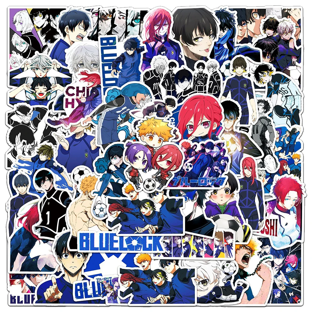 

10/30/50pcs Blue Lock Cartoon Stickers Japan Anime Toy Decal Laptop Skateboard Notebook Bike Cool Isagi Yoichi Sticker for Kids