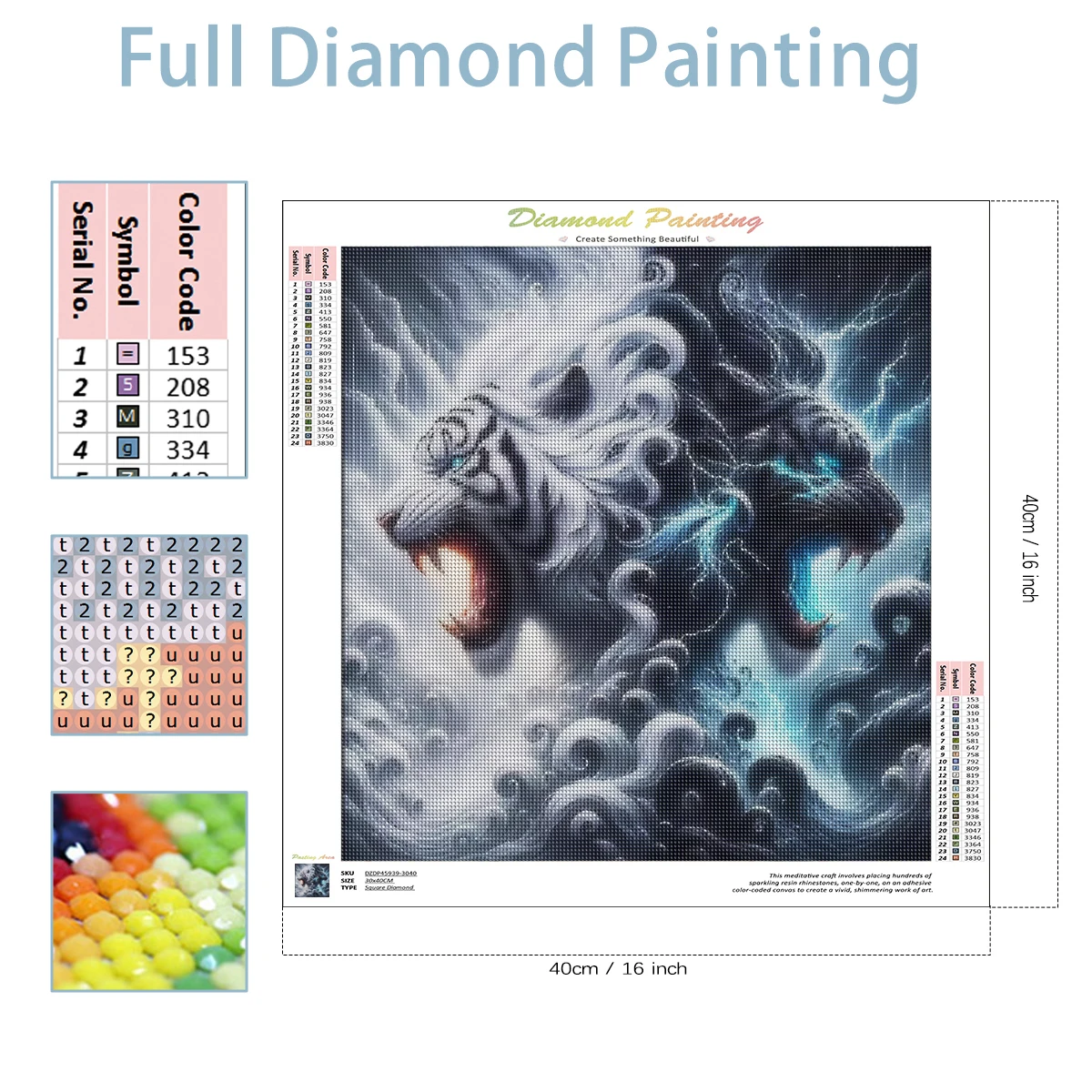 GATYZTORY 5D DIY Алмазная мозаика Тигр Полная алмазная живопись Животное Новинка 2024