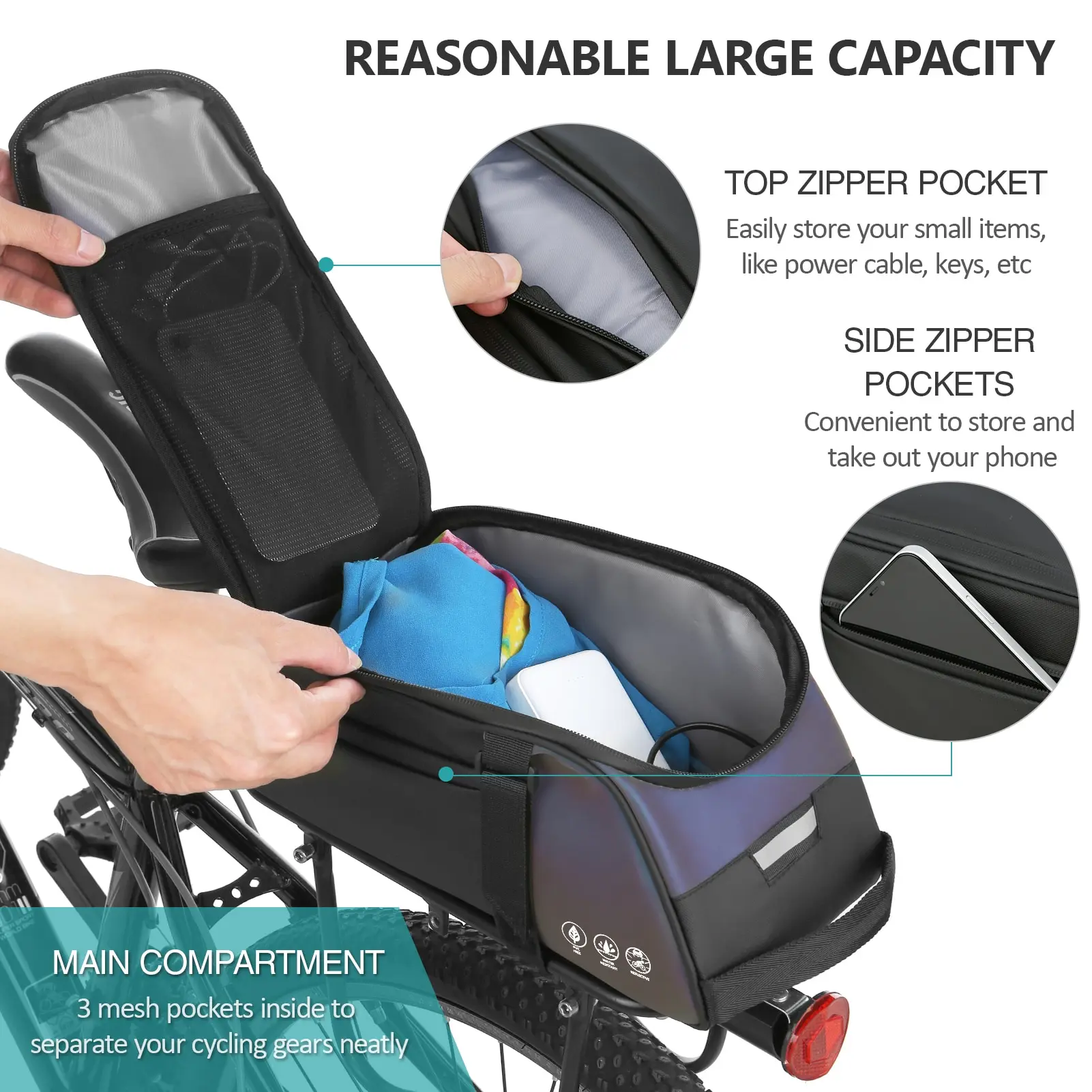 Водонепроницаемая Сумка На Заднюю Раму Велосипеда Из Искусственного Материала