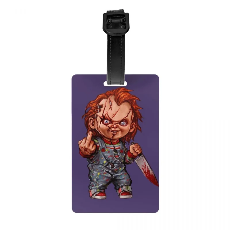 

The Killer Doll Chucky Luggage Tag Custom Child's Play Horror Movie Baggage Tags Privacy Cover Name ID Card