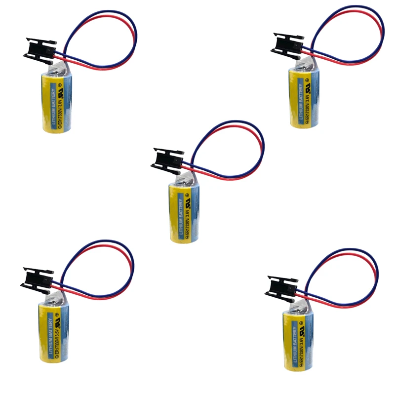 

5 Pack Genuine ER17330V 2/3A 17330 3.6V PLC Battery Batteries For Mitsubishi Servo A6BAT PLC Battery ANS Series