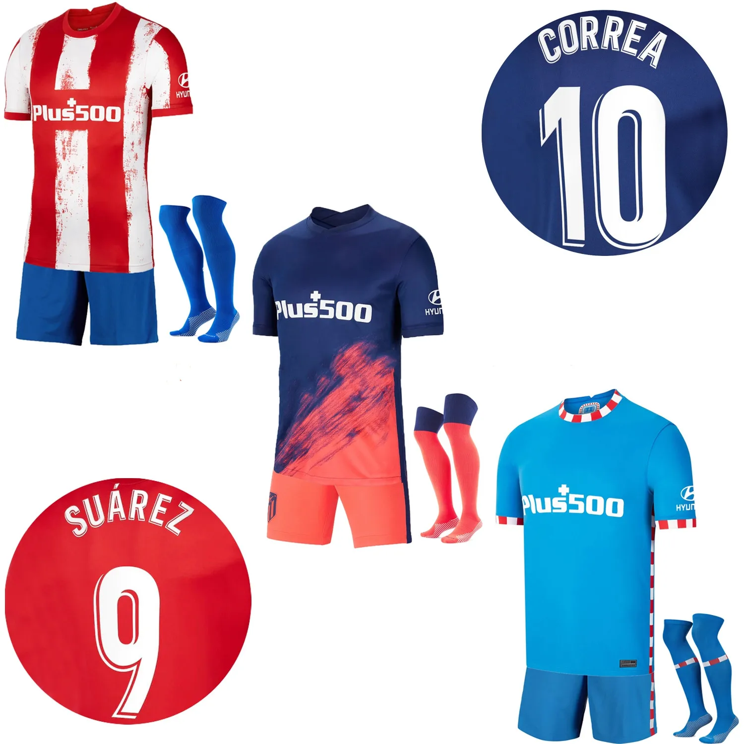 

2021 2022 Atletico Madrides Jersey JOAO SUAREZ FELIX 21/22 Adult And Kids Edition Football Shirt free customization + socks