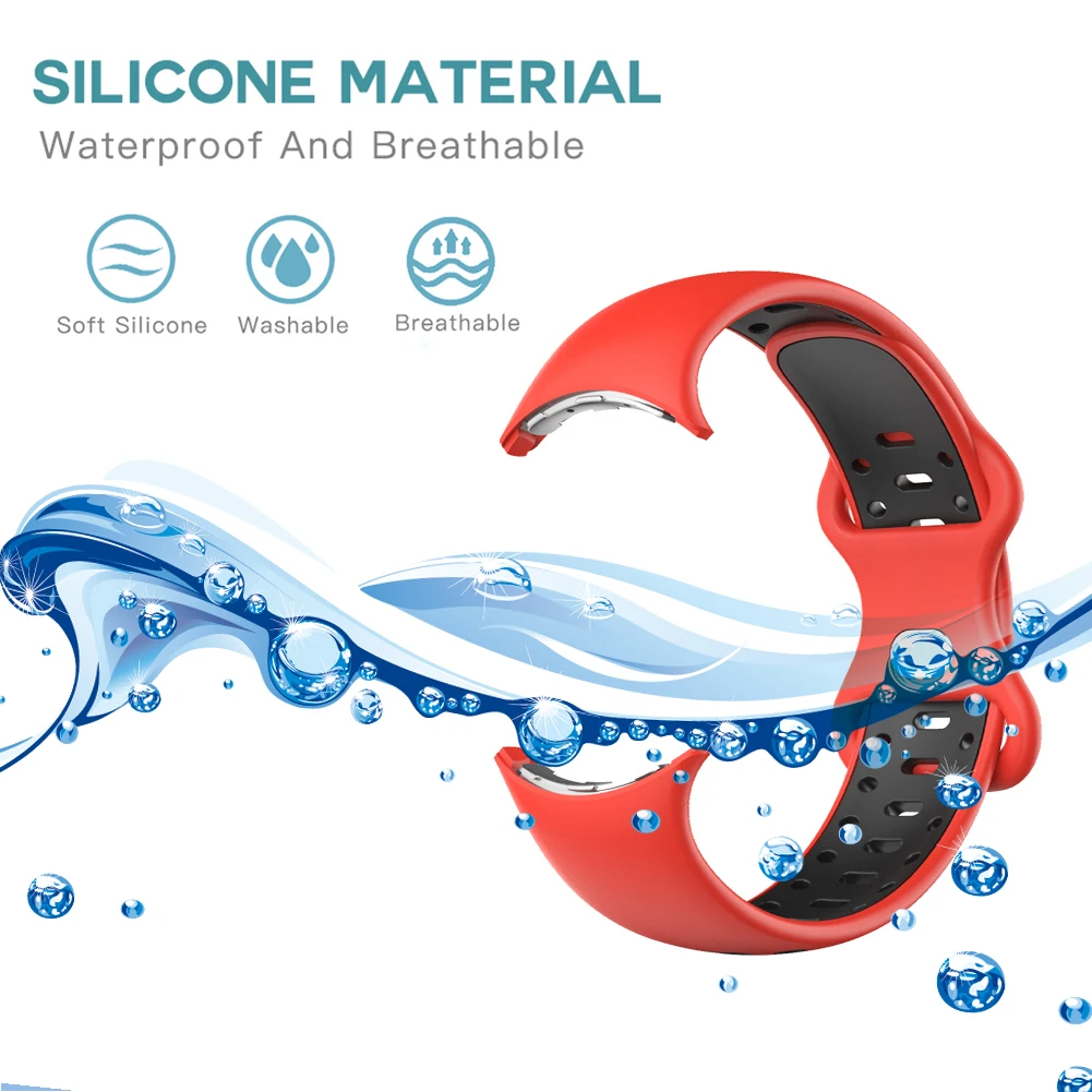 

Силиконовый ремешок для наручных часов, мягкий удобный водонепроницаемый ремешок для умных часов, утолщенный ремешок для наручных часов, с...