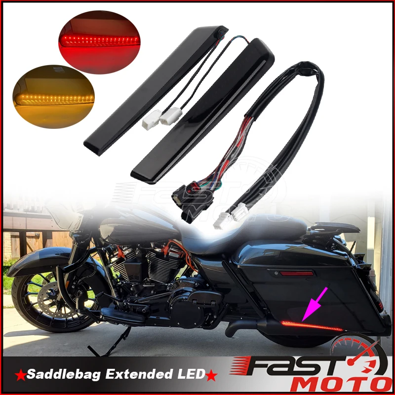 

Задний сиденсветильник для мотоцикла, удлиненный светодиодный красный сигнал поворота тормоза для Harley FLHT FLHX FLHXS FLTRX FLTRXS FLHR FLHRSE