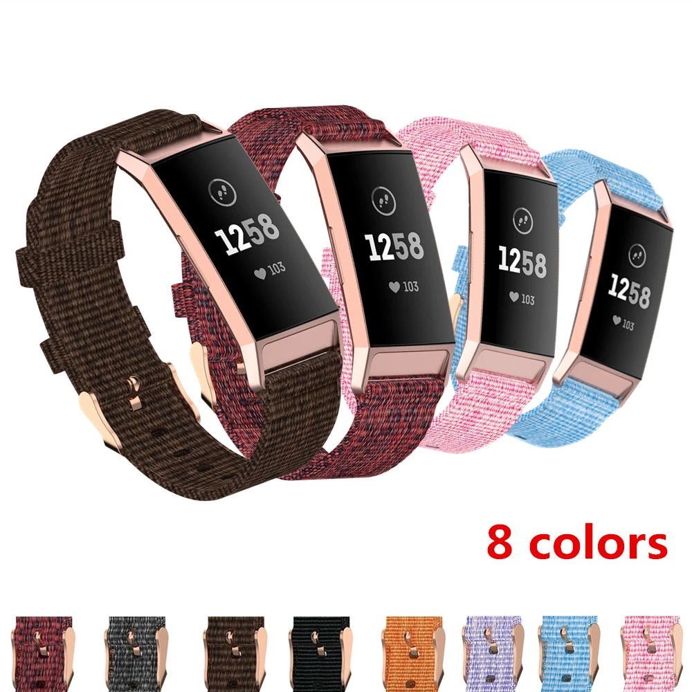 

Weave Nylon Watch Band For Fitbit Charge 4 3 3SE Smart Bracelet Wrist Strap For Fitbit Charge 4 / 3 / 3 Se Replacement Wristband