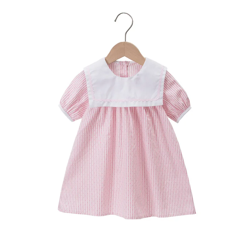 

Lawadka 3-6T Summer Children's Dress For Girls Dot Striped Kids Clothes Fashion Baby Girl Dresses Short Sleeve Student Costume