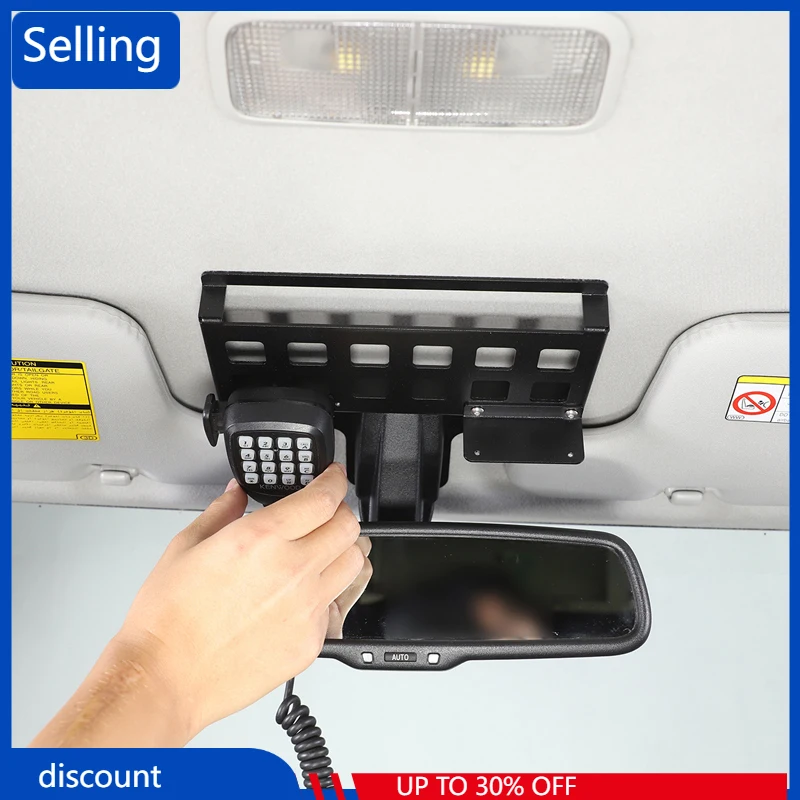 

For Toyota FJ Cruiser 2007-2021 Interior Rearview Mirror Multifunctional Storage Frame Sheft Black Aluminum Rack Car Accessories