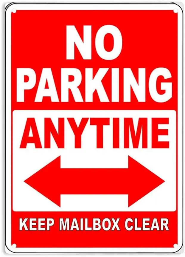 No Prkng nytme uble rrows Keep Mlbox Cler Sgn Metl Tn Sgns Плакат для домашнего офиса Восстановления Cfes Brs