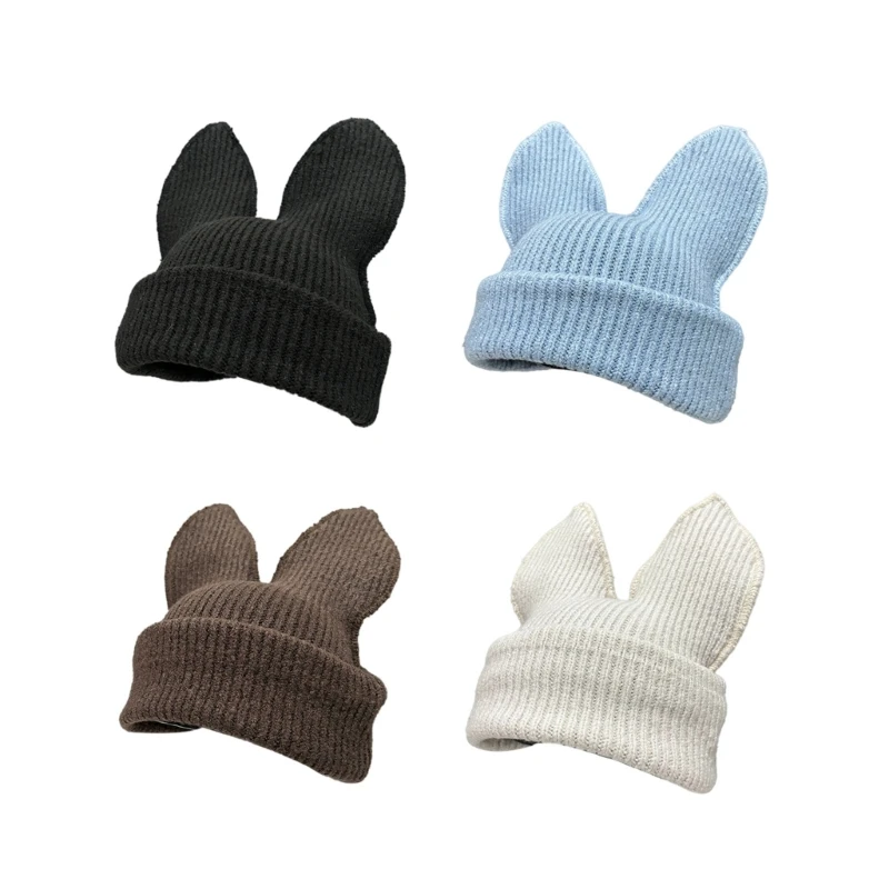 Забавная шапка с кроличьими ушками для девочек-подростков женская мягкая