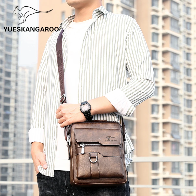 Luxury Brand Men Sling Bag Leather Side Shoulder Bag For Men Husband Gift Business Messenger Crossbody Bag Male Handbag
