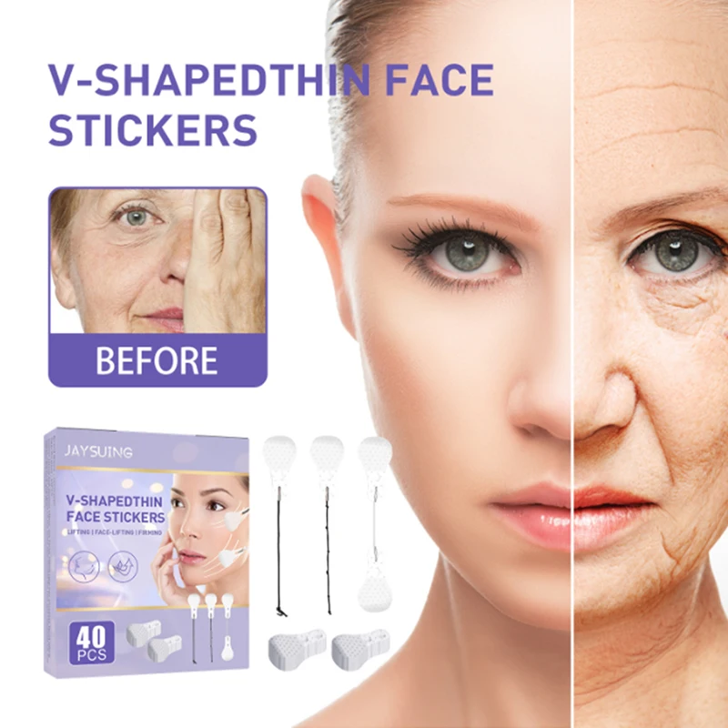 

40Pcs Invisible V Shape Face Stickers Double Chin Facial Thin Lifting Tapes Set