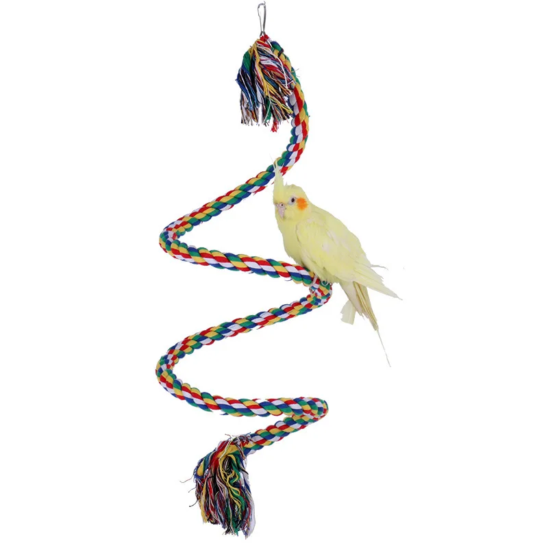 

Pet Stand Training Accessories Parrot Rope Hanging Braided Budgie Chew Rope Bird Cage Cockatiel Toy Swing Supplies Hot Sale