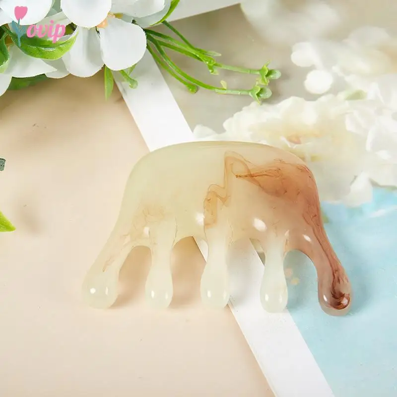 

1 шт. полимерная Массажная расческа для меридианов против выпадения волос, Антистатическая Бриллиантовая расческа для больших зубов, медицинский уход, расческа для меридианов