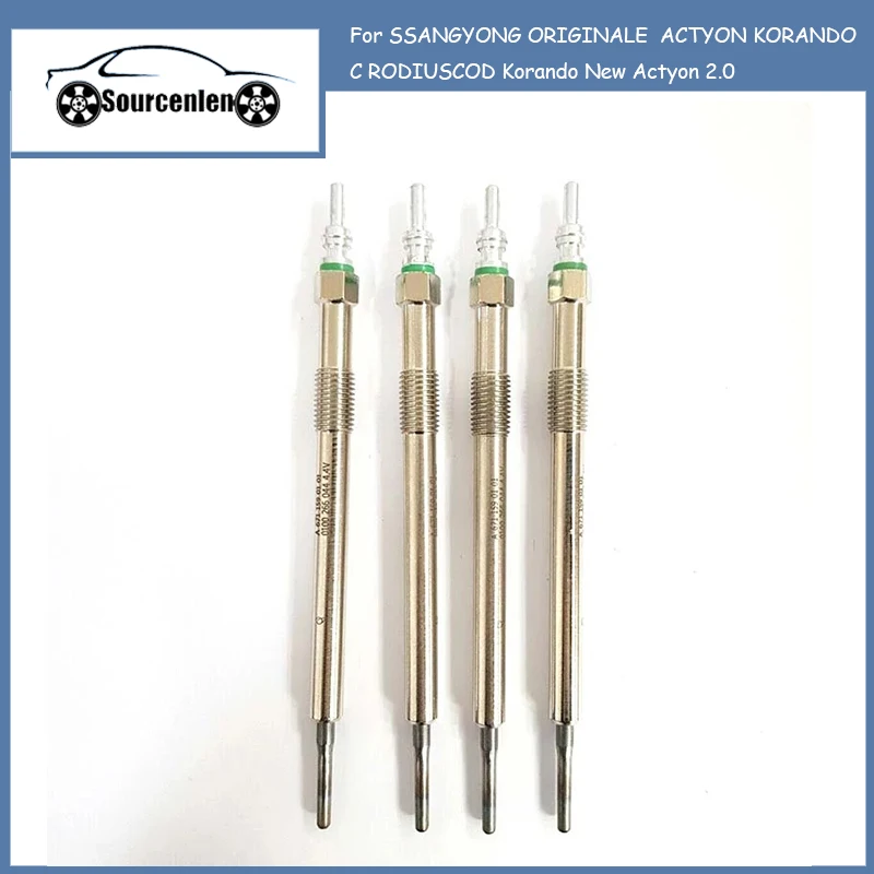 

4EA Glow Plug for SSANGYONG ORIGINALE ACTYON KORANDO C RODIUSCOD Korando New Actyon 2.0 6711590101