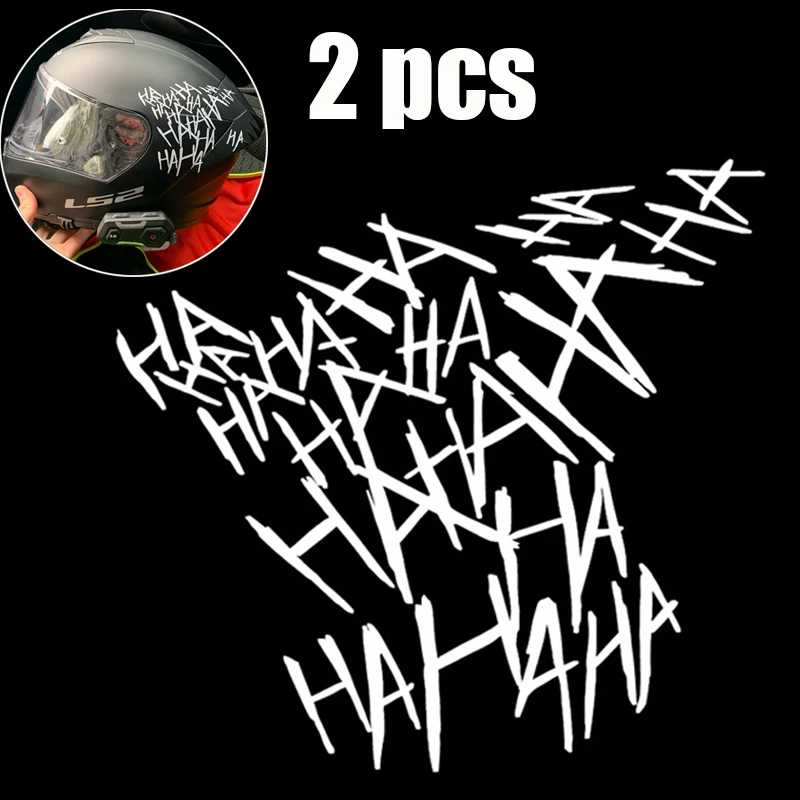 

Car Motorcycle Sticker HAHAHA Joker Motorcycle Helmet Stickers Car Reflective Moto Auto Funny Helmet Decal Vinyl Styling Decor