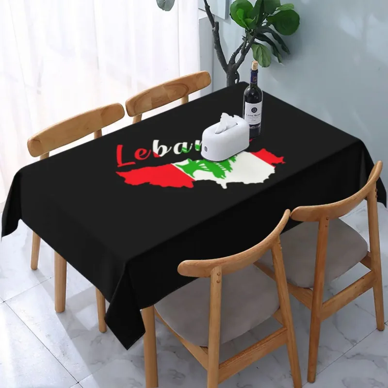 

Скатерть прямоугольная водостойкая маслостойкая с флагом ливана, подложка для стола с эластичными краями, подходит для скатерти размером 40-44 дюймов