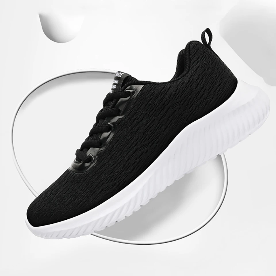 Loekeah Ladies Running Shoes Fashion Casual Sneakers Light Weight Mesh Sports Footwear Outdoor Breathable Lace-Up Shoes Tennis