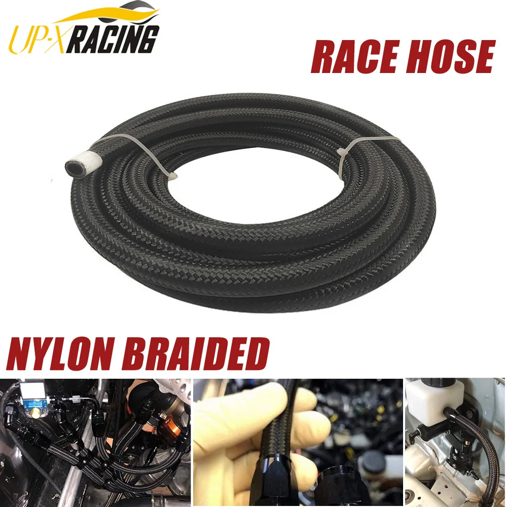 

16 FT AN8 NYLON BRAIDED OIL COOLER FUEL HOSE LINE STRAIGHT 45 90 DEGREE SWIVEL