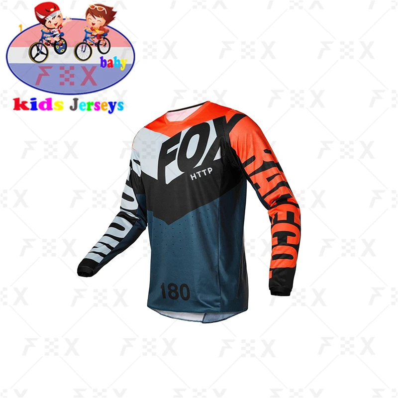 

Детская футболка для езды по бездорожью и квадроциклу, горнолыжное Джерси http Fox, велосипедная футболка, одежда для езды на горном велосипеде MTB DH MX, детский горный Джерси для мальчиков mx, 2022