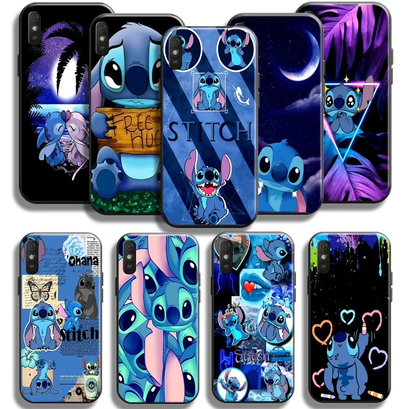 

Disney Lilo Stitch Case For Xiaomi Redmi 9A Phone Case For Redmi 9AT Funda Carcasa Soft Black Liquid Silicon
