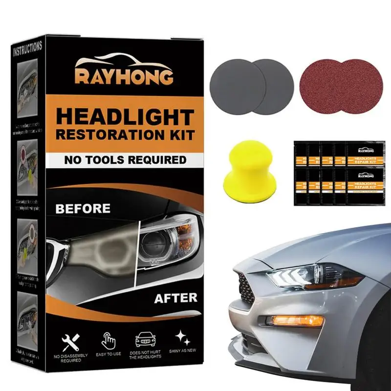 

Headlight Cleaner And Restorer Kit Ceramic Car Headlight Cleaner No Power Tools Required Headlight Repair Kit Polisher For
