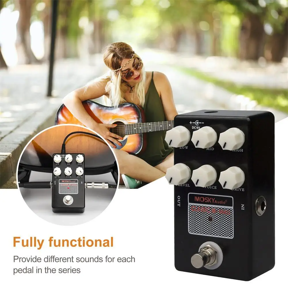 

Speaker Guitar Tuner Pedal Guitar Effect Pedal Classic Simulation Drive Voice Level Low High Mid Guitar Parts
