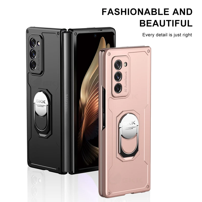 

GKK Original Case For Samsung Galaxy Z Fold 2 Case Armor Anti-knock Protection With Ring Stand Hard Cover for Samsung Fold 2 5G