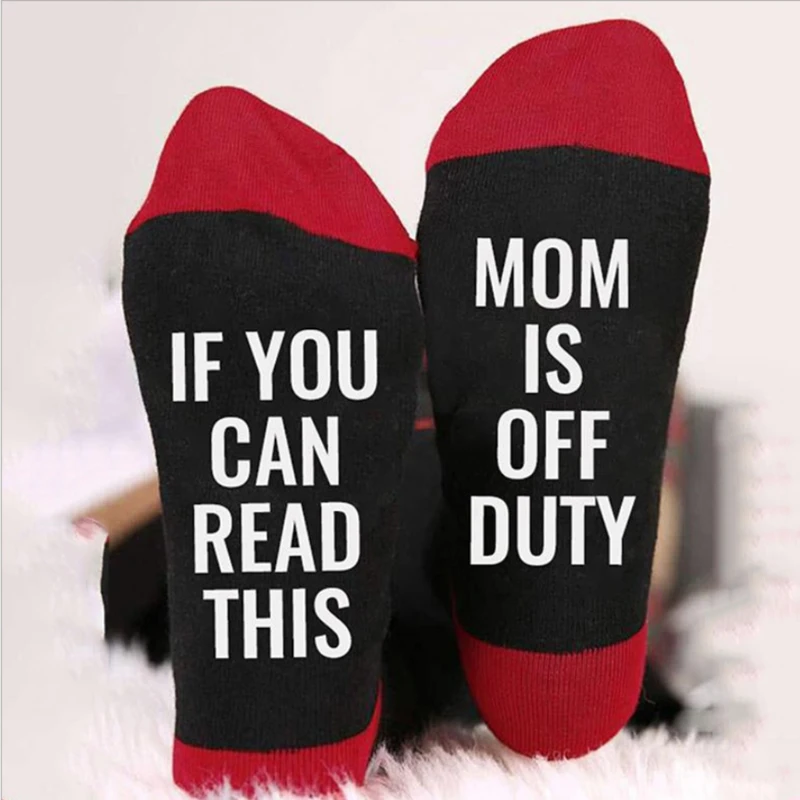 Women Novelty Funny Sayings Cotton Crew Socks If You Can Read This Mom Is  Letters Print Mid Tube Hosiery Stockings 37JB