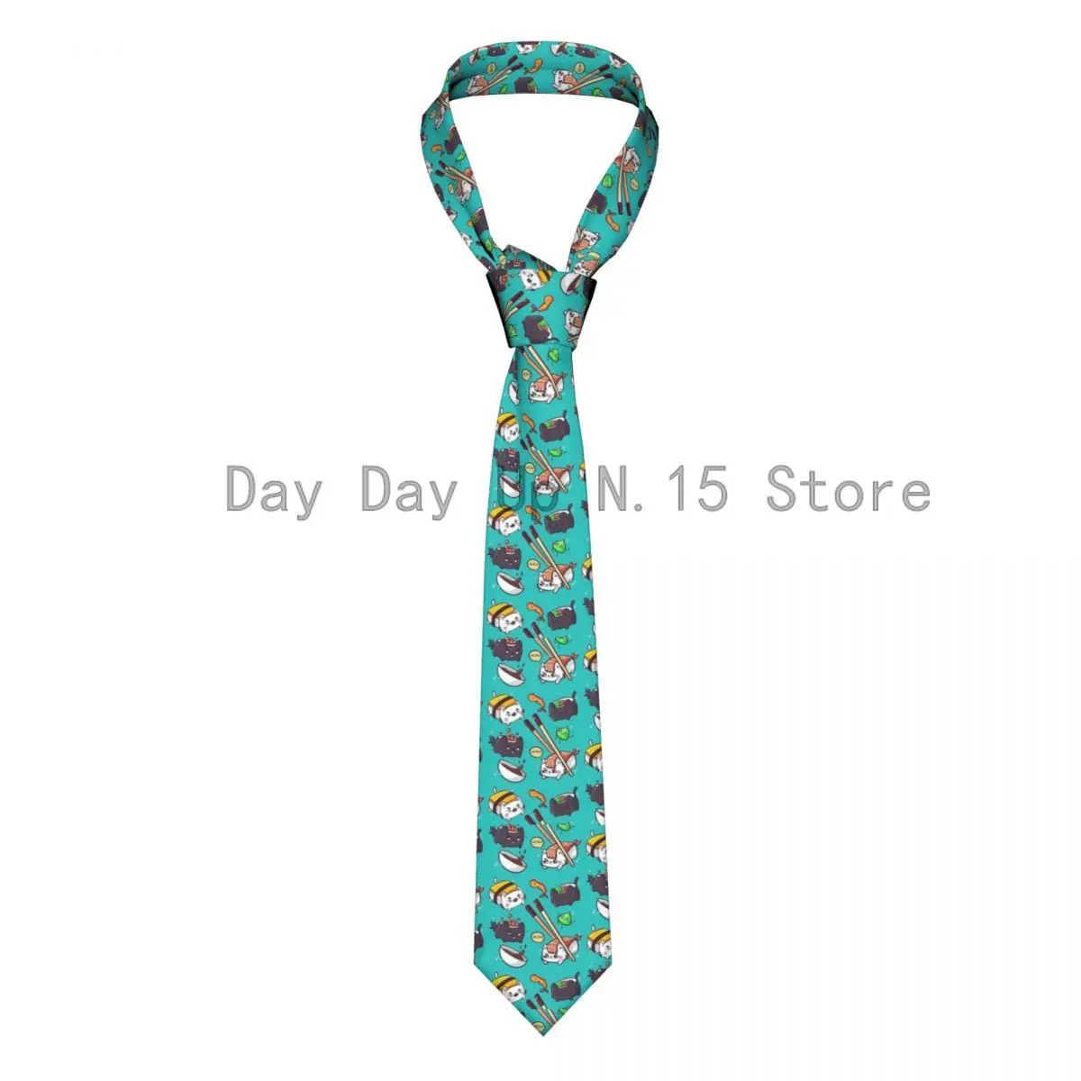 

Cute Sushi Cats Necktie Men Casual Polyester 8 cm Narrow Food Neck Ties for Men Shirt Accessories Gravatas Business