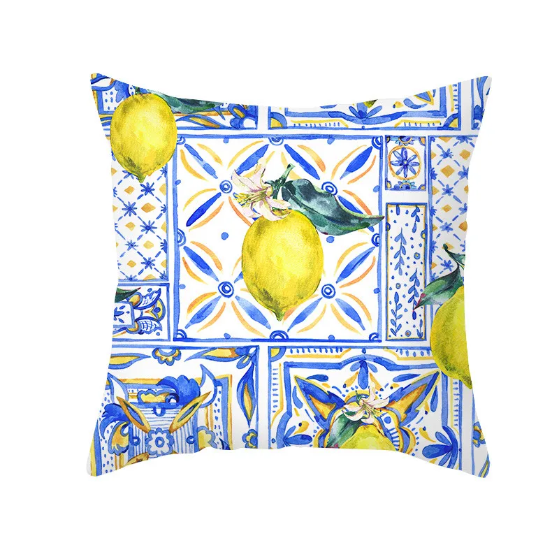 

Наволочка для подушки с изображением Летних Фруктов, лимон, апельсин, клубника, арбуз, декоративная подушка для дивана, домашний декор