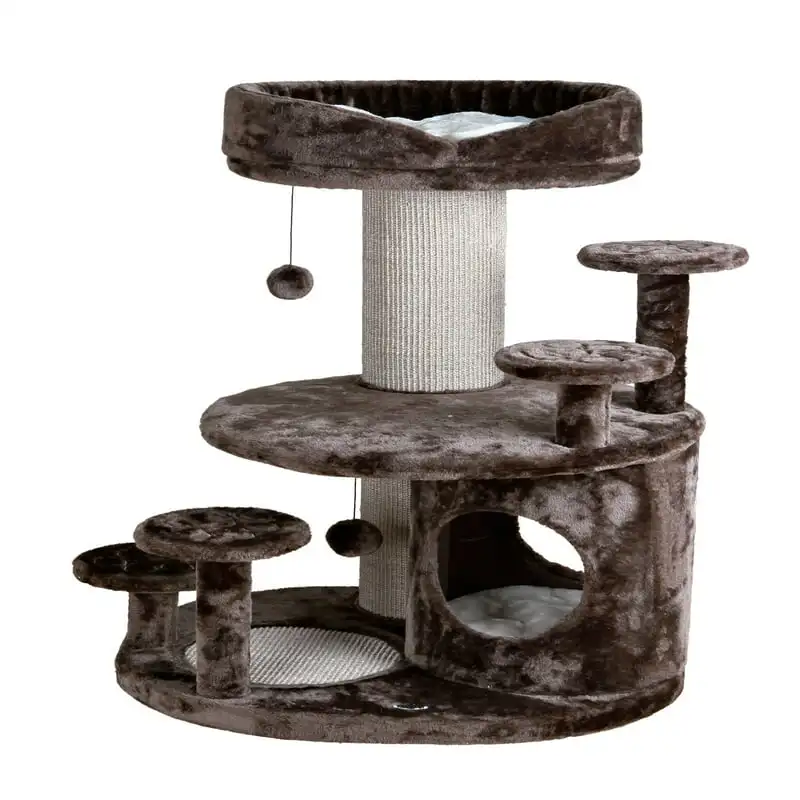 

Emil Senior Cat Tower with Scratching Posts, Condo, Top Platform with Bed, Dangling Pom-Pom