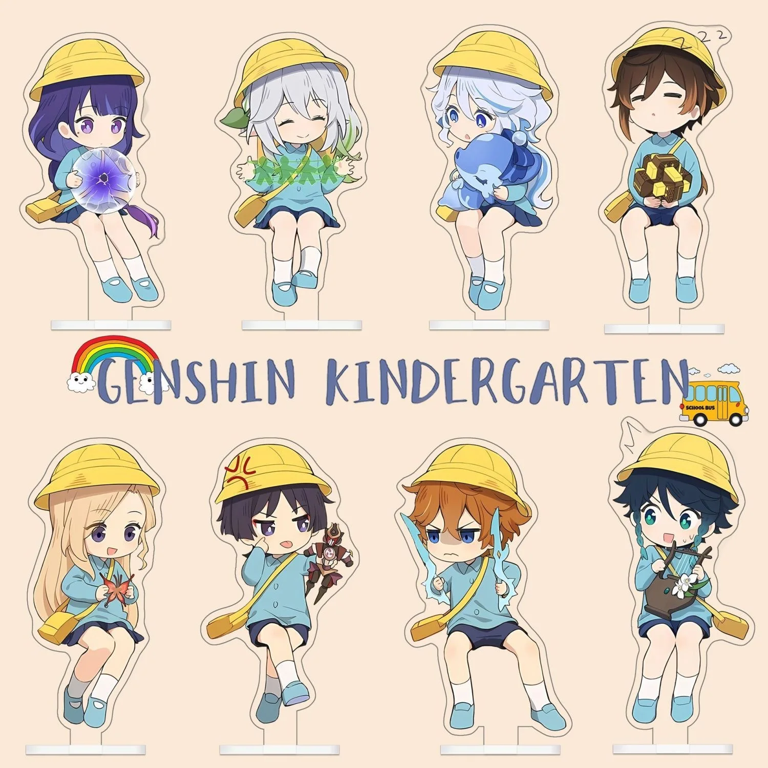 Акриловый брелок с аниме принтом Zhongli Arlecchino