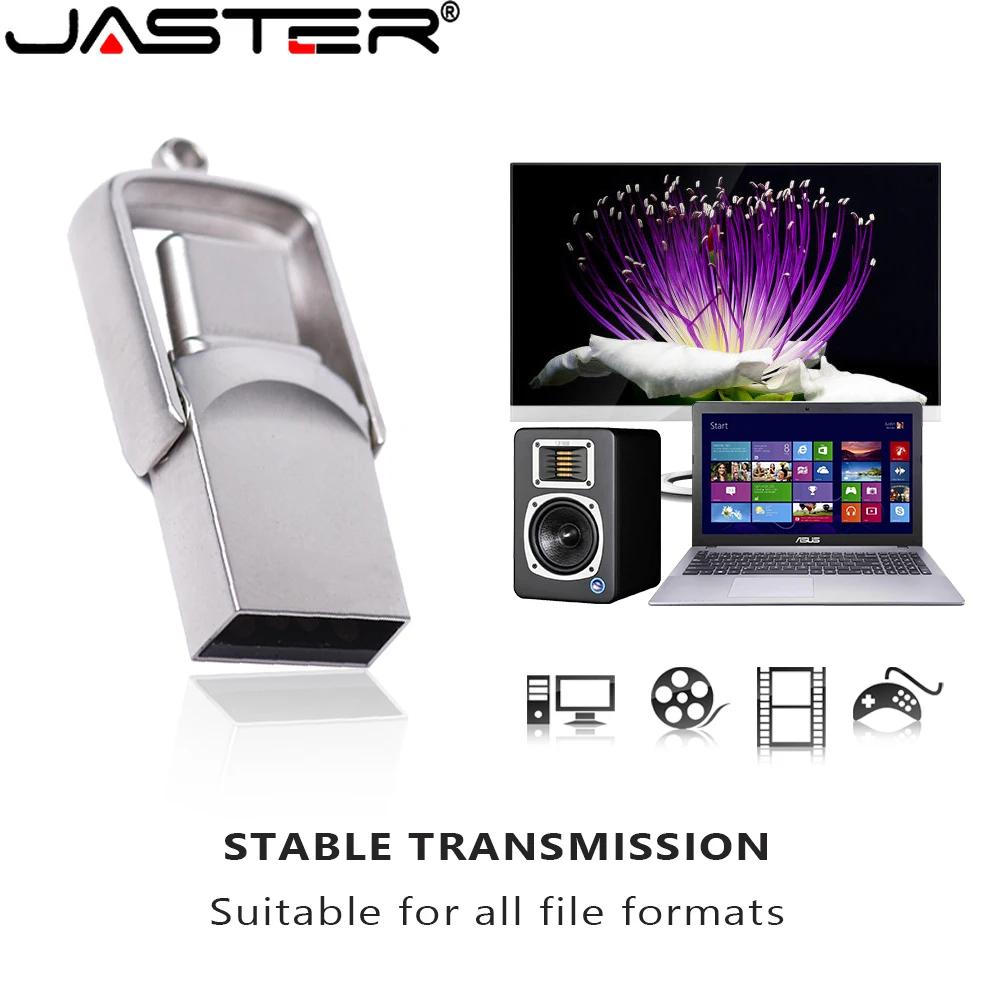Флэш-накопители JASTER 2.0 Mini Type C 128 ГБ 2 в 1 водонепроницаемая карта памяти 64